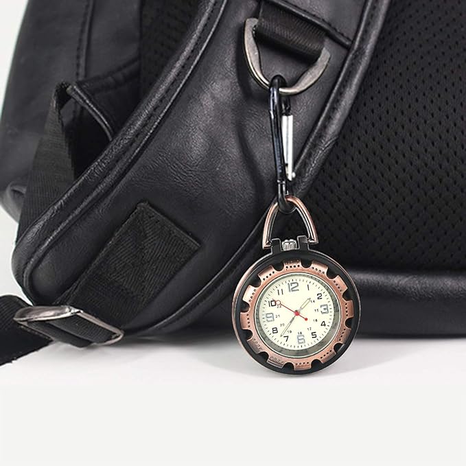 JEWELRYWE Nurse Watch, Luminous Dial, Watch Key Chain, Nasukan, Simple, Backpack, Bag, Pocket, School Bag, Pocket Watch, red -  Australia
