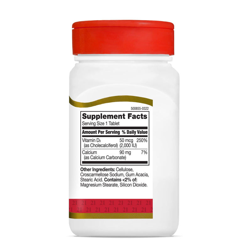 21st Century D3 2000 IU Tablets, 110 Count (Pack of 2) 110 Count (Pack of 2)