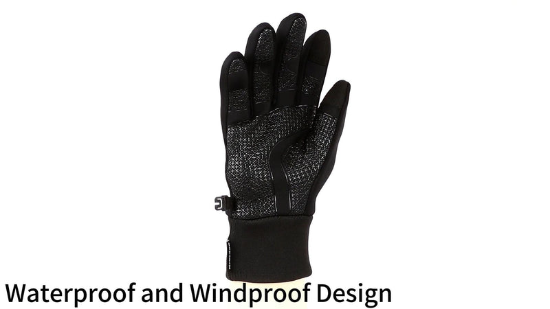 Winter Warm Gloves for Men Women - Windproof and Waterproof Thermal with Touchscreen Fingers for Cold Weather Outdoor Work, Cycling, Biking, Driving, Hiking, Running Black Large
