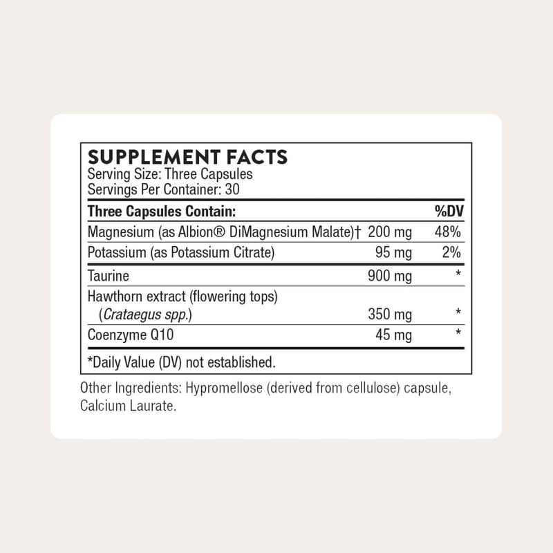 THORNE - Heart Health Complex - with CoQ10, Taurine and Hawthorn - Coenzyme Q10 Supplement with Minerals, Amino Acids, and Botanicals - 90 Capsules