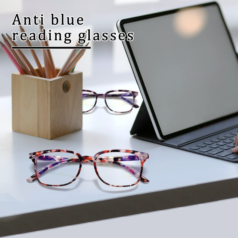5 Pack Reading Glasses Blue Light Blocking for Women,Computer Readers with Spring Hinge Multicolor-c2 2.0 x - BeesActive Australia