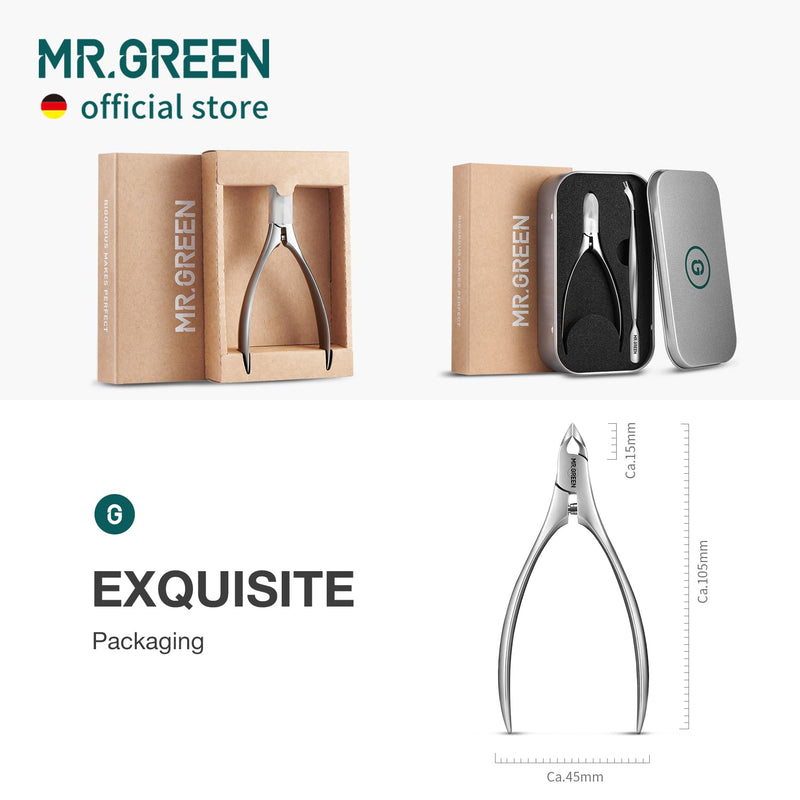 MR.GREEN Cuticle Nippers Innovate Cuticle Scissors Built-in Spring Clippers Trimmer Dead Skin Remover Manicure Beauty Tool (Cuticle Nipper+Manicure Pusher) Cuticle Nipper+manicure Pusher - BeesActive Australia