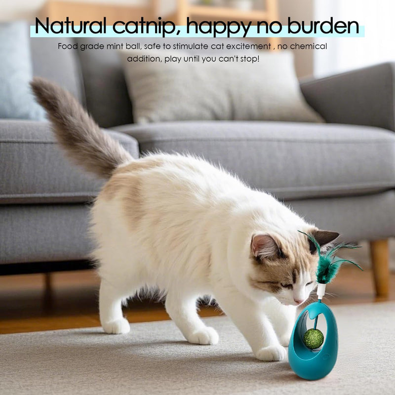 Tumbler Interactive Feather cat Toy with Mint Ball Interactive Cutout cat Supplies Pet Toy. Stimulate Hunting Instinct, Promote Physical and Mental Ex