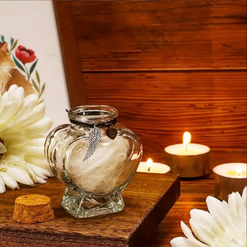 Vencede Mini Glass Bottle Urn, Pet Hair Memorial Bottle, Pet Hair Memorial Bottle, Pet Memorial Urn, Keepsake for Dogs and Cats (1 Piece) - BeesActive Australia