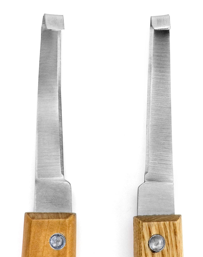 QWORK Hoof Knife Set, Left and Right Hand Razor Edge Shaped, Stainless Steel - BeesActive Australia