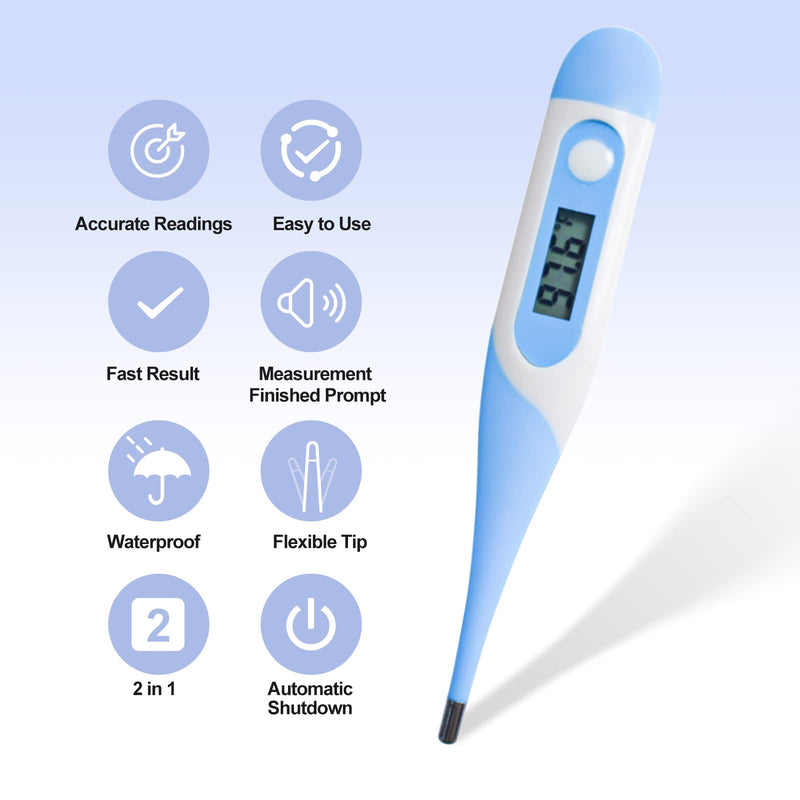 CONTEC Pet Thermometer Dog Thermometer Dual Scale Waterproof Veterinary Thermometer with a Flexible Tip Suitable for Cats/Dogs/Horse/Veterinarian - BeesActive Australia