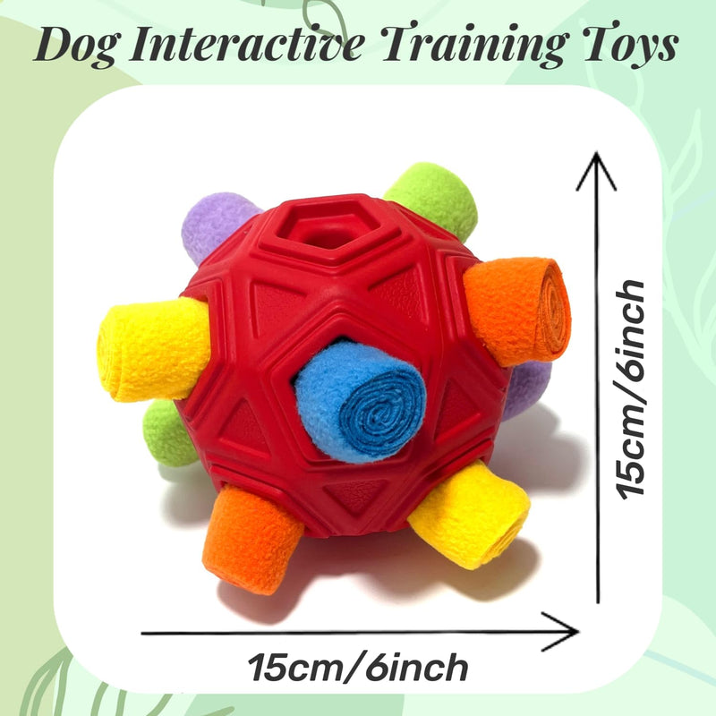 Snuffle Ball for Dog Toys Unbreakable Upgrade Ball Interactive Toy Foraging Snuffle Mat Puppy Treat Dispenser Slow Feeder Dog Puzzle Toys for Small, Medium, Large Pets (Red Rainbow) Red Rainbow - BeesActive Australia