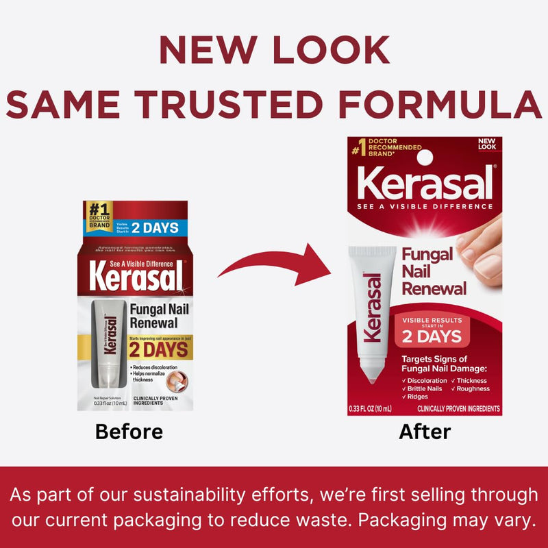 Kerasal Nail Fungus Extra Strength | Restorative Nail Repair for Damaged Nails, 0.33 fl oz (Packaging May Vary) (Pack of 2)