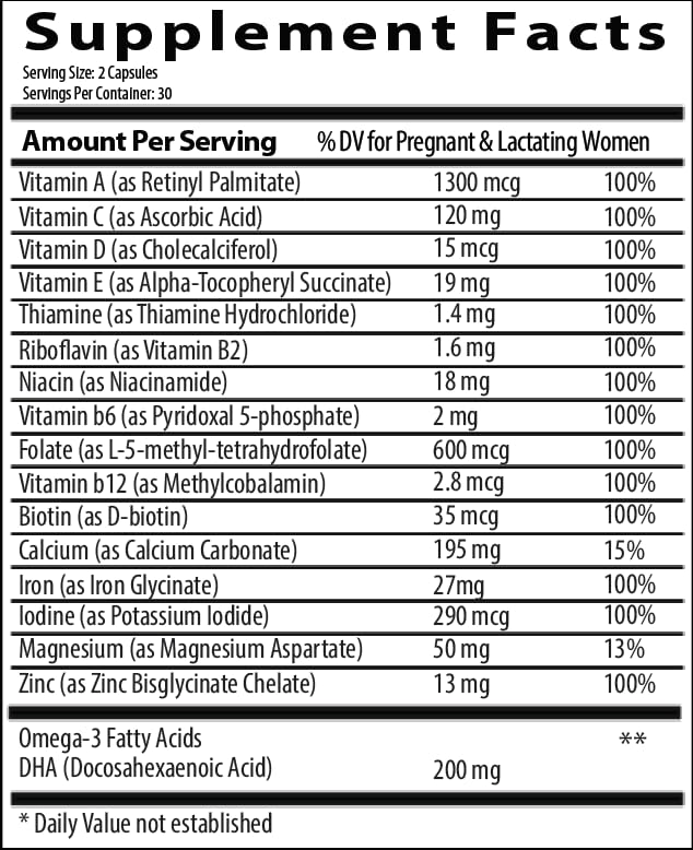 Research Labs Prenatal Vitamins for Women 2 Fer 1 Ad: 6X More Bioavailable Methylated Folate Folic Acid MTHF 5 | Supports Brain Development, Healthy Growth 60 Count (Pack of 2)
