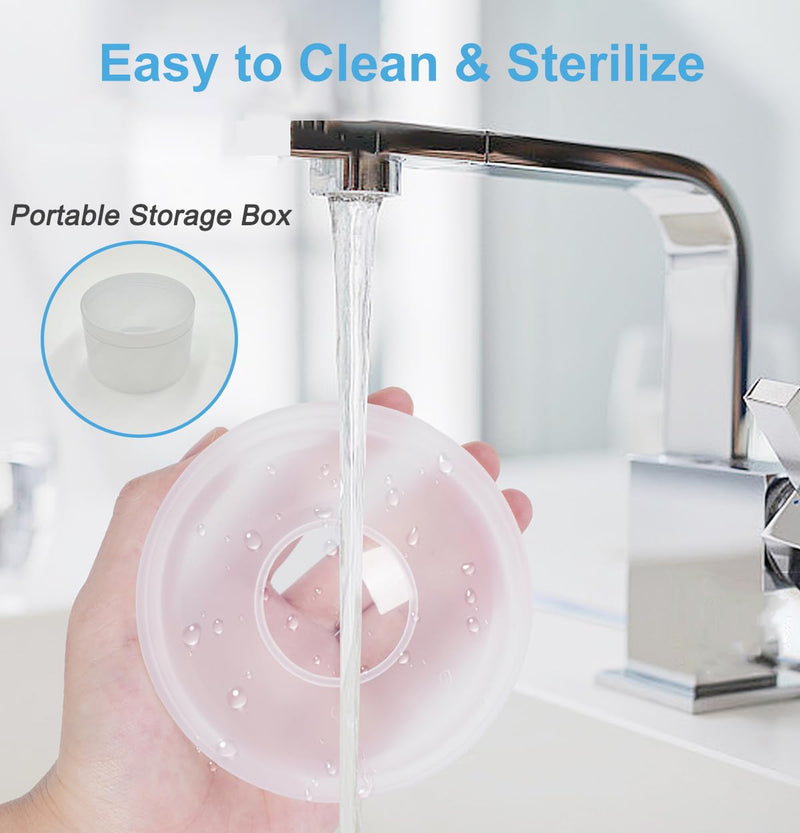 Milk Collector,2 Pack Reusable Breast Shells with Portable Box, Silicone Pad Milk Catcher for Sore Nipples During Milking or Breastfeeding, Collect Breastmilk Leaks for Nursing Moms (White) White - BeesActive Australia