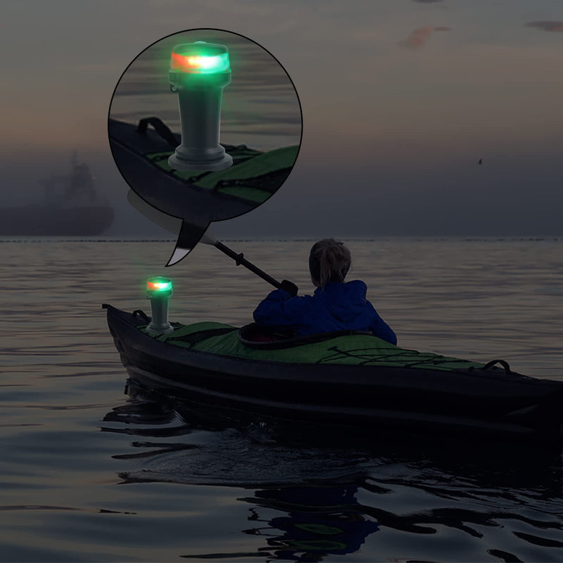 Bow Navigation Lights Battery Powered LED for Boat Marine with Magnetic Base Surface Mounting (Bi color. Red and Green)