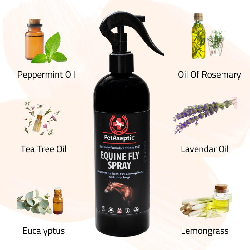 Fly and Bug Repellent Spray for Horses | DEET Free | Repels Mosquitos, Fleas, Ticks, Deer Flies, Horse Flies, Black Flies, Yellow Flies & More | All Natural | No Harsh Chemicals |16oz Spray Equine Fly Spray 16oz - BeesActive Australia