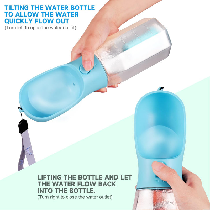 3 in1 Dog Outdoor Water Bottle,Portable Pet Water Bottle with Food Container, Leak Proof Dog Travel Water Bottle,Dog Poop Bags,Dog Water Dispenser for Outdoor Walking,Hiking,Travel. - BeesActive Australia