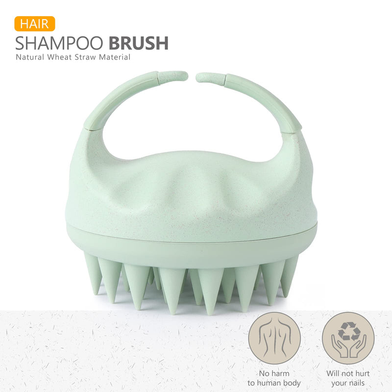 Sndyi Scalp Massager Shampoo Brush, Scalp Scrubber with Soft Silicone Bristles, Scalp Exfoliator for Dandruff Removal, Scalp Massager for Hair Growth, Wet Dry Hair Brush for Scalp Care, Green - BeesActive Australia
