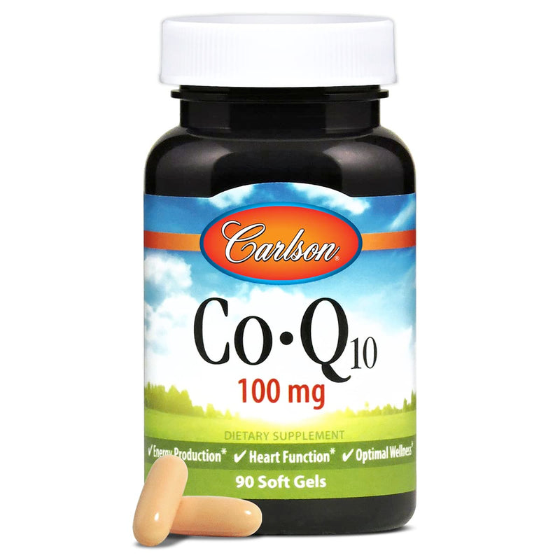 Carlson Co-Q10, Co-Enzyme Q10, 100 mg, 90 Softgels | Energy Production; Optimal Wellness