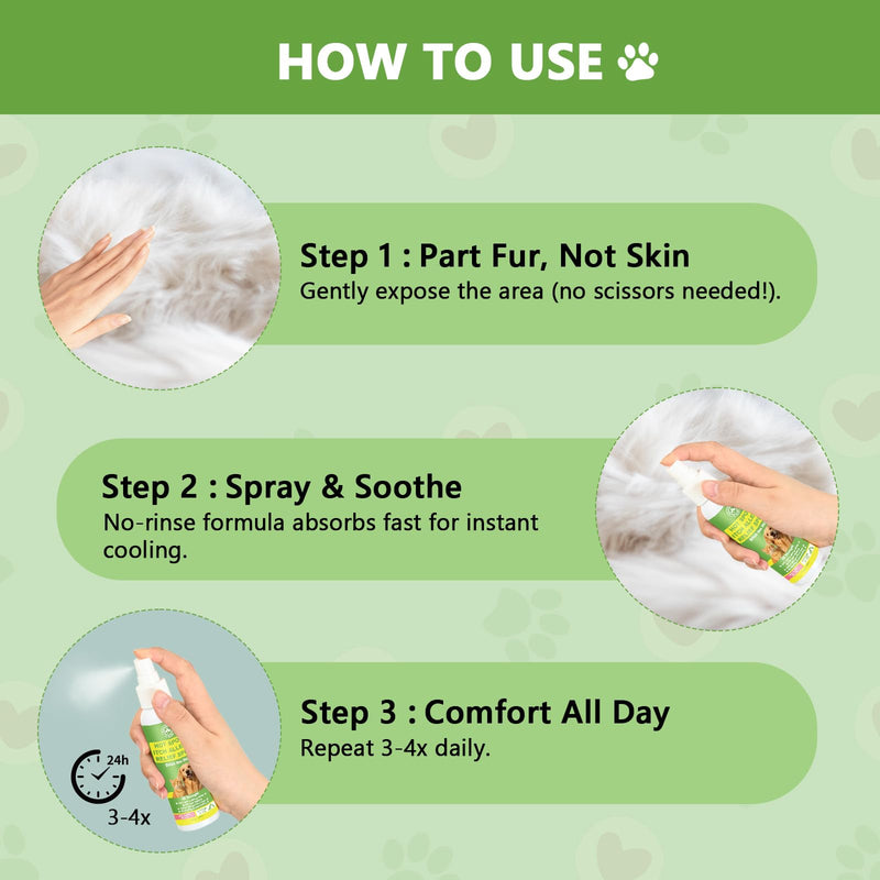 Allergy Itch Relief Hot Spot Spray for Dogs & Cats –Natural Allergy Itch Support Spray with Chamomile & Oatmeal, Skin Comfort & Moisturizing, Anti-Scratch Spray for All Ages & Breeds 4 fluid ounce