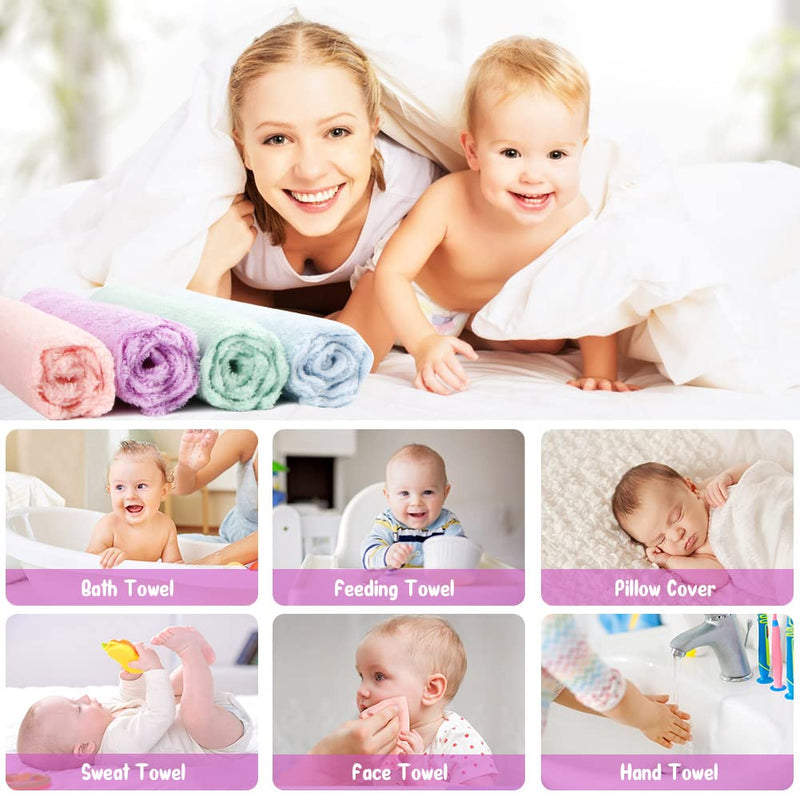 Orighty Baby Washcloths 24-Pack(7''x9''), Microfiber Coral Fleece Baby Towels, Super Soft and Absorbent Wash Cloths for Newborns, Infants and Toddlers, Gentle on Delicate Skin for Face Hands and Body Pack of 24 - BeesActive Australia