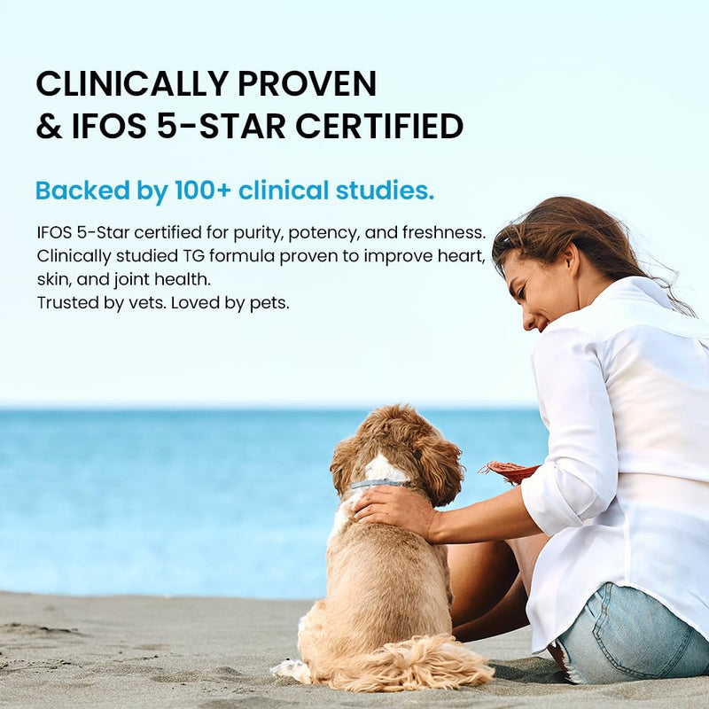 Omega 3 Fish Oil for Dogs – Human Grade, Single Serve Sachets | Norwegian high EPA DHA | Skin & Coat, Shedding & Itchy Skin Relief, Oxidation Protected, Liquid Food Topper