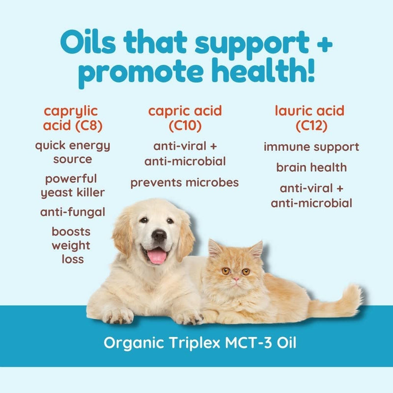 CocoTherapy Triplex MCT-3 Oil, Non-GMO, 100% Pure and Natural, 8 oz. 8 oz. - PawsPlanet Australia