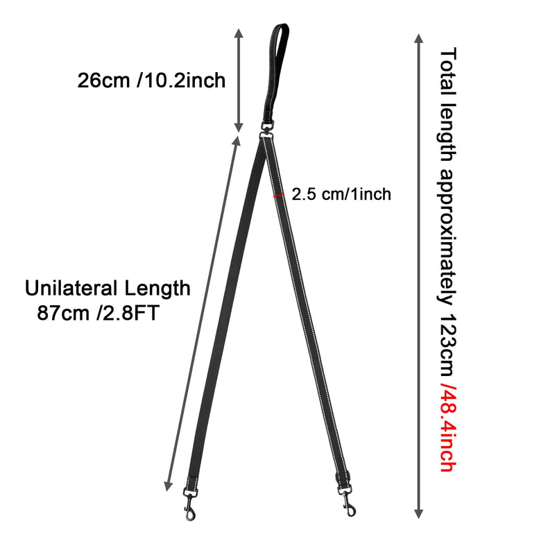 Two Point Control Dog Leash Double Dog Leash Reflective Walking No Tangle Dog Training Leash Dual Reflective Dog Leash No Pull Padded Handles for 2 Dogs - BeesActive Australia