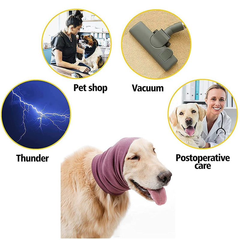 Quiet Ears Covers for Dogs 3pcs,Dog Snoods Ear Covers for Noise,Grooming and Force Drying Miracle Tool for Anxiety Relief & Calming Dogs(Grey+Pink+Purple) (Medium) Medium - BeesActive Australia