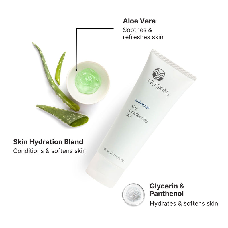 Nu Skin Enhancer Skin Conditioning Gel | Aloe Vera-Infused Soothing Formula for Ultimate Skin Comfort, Hydration, and Versatility in Skincare Routines | Lightweight Moisturizer | 3.4 Fl Oz | 1 Pack 3.4 Fl Oz (Pack of 1) - BeesActive Australia