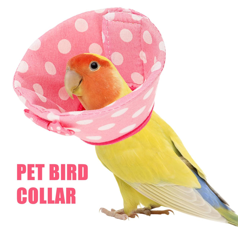 SUPVOX Parrot Recovery Collar Adjustable Bird Neck Cone for Anti-Biting and Pecking Soft Comfortable Protective Ring for Faster Wound Healing Suitable for Medium Birds Pink