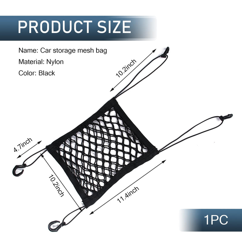 1 PC Car Front Seat Partition Stretchable Net, 11.4" x 10.2" Portable Storage Double Layer Coarse Net Clip-Installation Pet Anti-Fall Safety Barrier, Safety Travel Accessory (Black) - BeesActive Australia