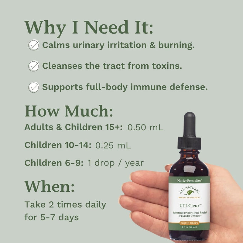 Native Remedies UTI-Clear for Urinary Tract and Bladder Health, 59 ml 1 Count (Pack of 1)