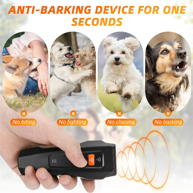 Dog Bark Deterrent Device, Ultrasonic Anti Barking, Rechargeable Anti-Barking Device for Dogs Safe & Effective Portable Anti Barking 33FT Bark Control Indoor Outdoor with Flashlight Black