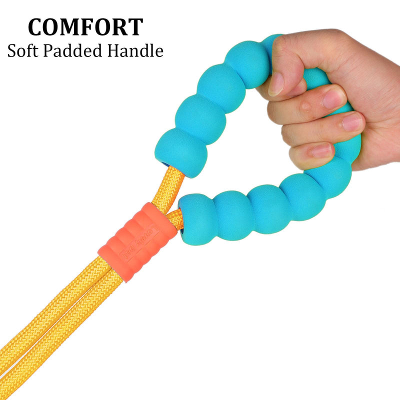 JSXD Dog Leash,5 FT Heavy Duty Dog Training Leash,Double Handle Comfortable Padded Hands Free Dog Leash,Adjustable Crossbody Waist Leash for Small Medium Large Dogs(Yellow) Yellow