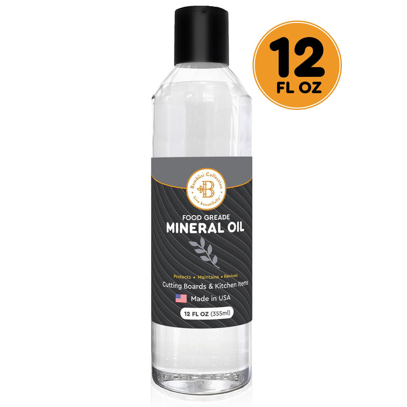 Food Grade Mineral Oil - 12oz Cutting Board Oil and Butcher Block Conditioner - Protects and Restores Wood, Bamboo, and Teak Cutting Boards and Utensils by Bambüsi 12 Fl Oz - BeesActive Australia