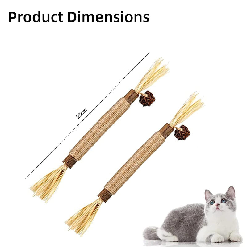 YHT 6Pcs Natural Catnip Toys Chewing Silvervine Chew Sticks for Cat Indoor Teeth Cleaning Stress Release Toy for Kitten Teething