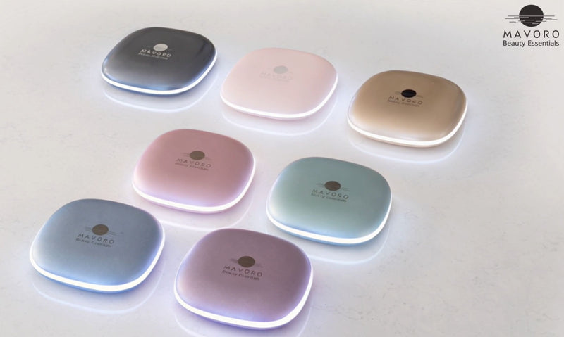 Mavoro LED Compact Makeup Mirror | 1x/10x | USB-C Charging | Serene Mint