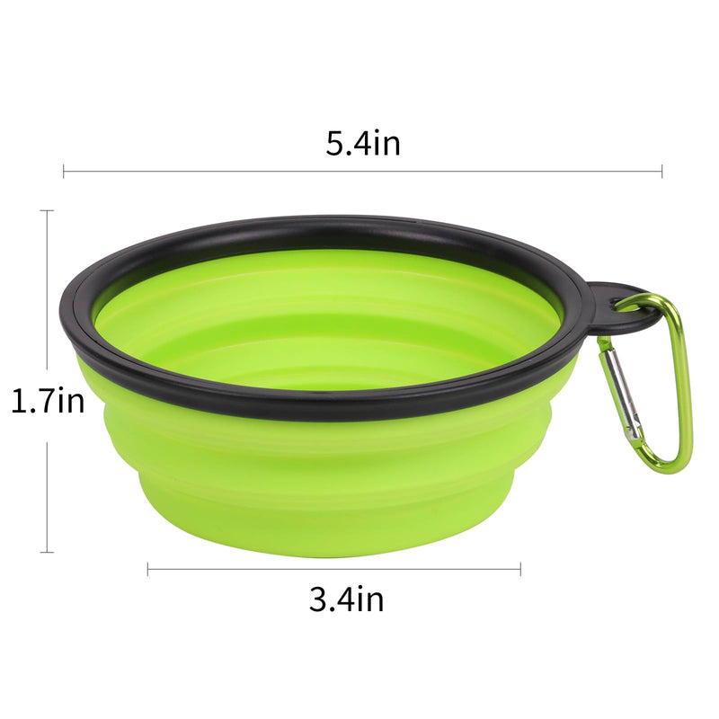 Collapsible Pet Bowls 5 Pack for Cats Dogs Outdoors Portable Feeding Watering Bowls for Traveling Hiking Walking Foldable Dishes with Carabiner (Red Pink Blue Green Yellow) - BeesActive Australia
