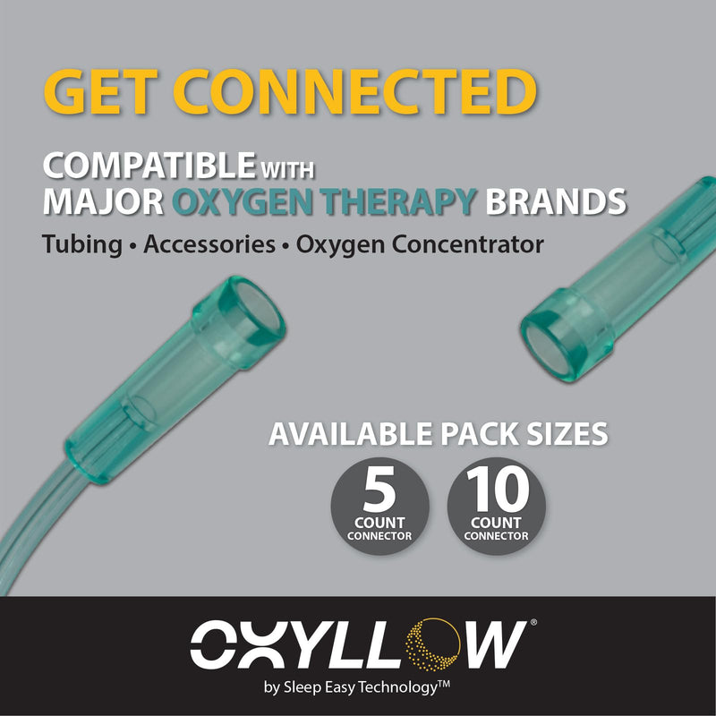 Premium Swivel Connector| 5 Count | 360¬∞ Rotating Design to Reduce Tube Tangle | Barbed Secure Fit for Leak-Free Oxygen Flow | Compatible with Major Respiratory Brands