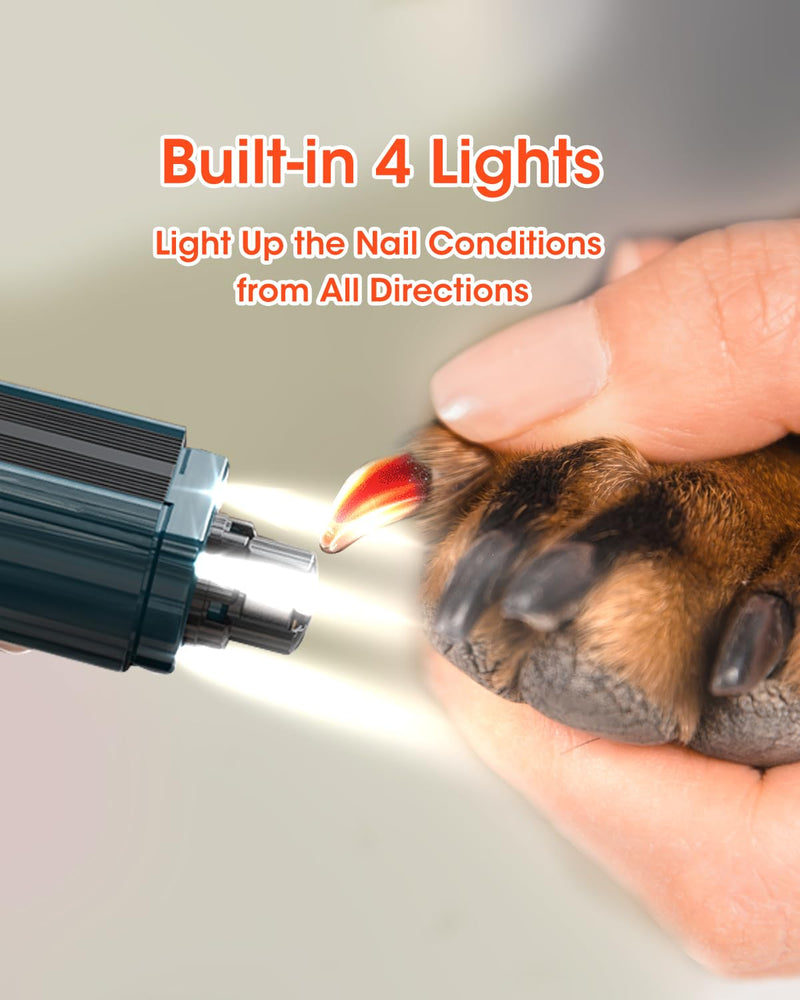 Super Powerful Dog Nail Trimmers, Dog Nail Clipper and Dog Nail Grinder Combo, Ultra Quiet, 3 Speeds, 4 Bright Lights, with Travel Lock, for Small, Meddium and Large Dogs, Cats, Small Animals Blue2 - BeesActive Australia