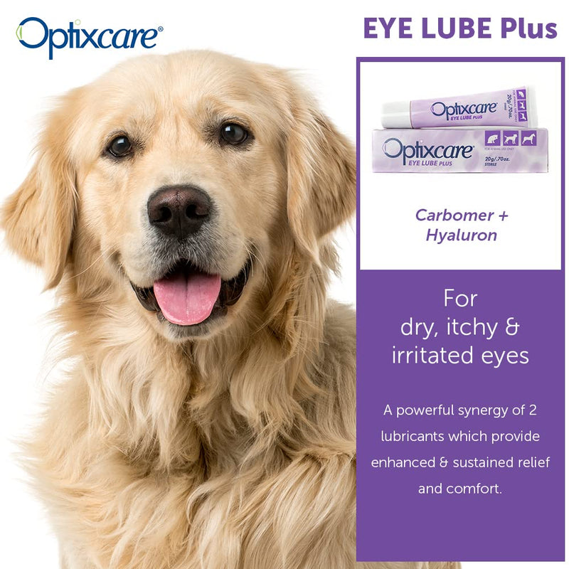 OptixCare Pet Eye Lube Plus + Hyaluron 20g for Dog Cat Horses