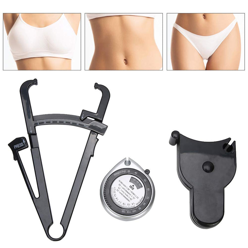 Body Fat Caliper, Handheld Body Fat Measurement Device, Clipper Combo with Body Fat Percentage Measure Chart, Measures Body Fat for Men and Women Waist Leg Arm Measurement Tools - BeesActive Australia