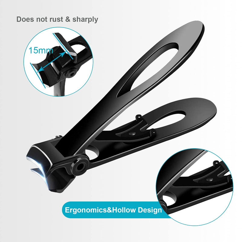 Thick Toenail Clippers, Podiatrist Toe Nail Clippers for Ingrown & Thick & Men & Seniors Toenail and Nail Surgical Grade Stainless Steel Toenail Trimmer Nipper (Grey) Black