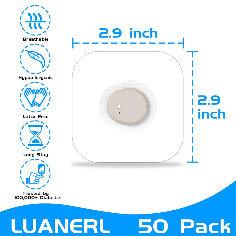 Dexcom g7 Over Patches Waterproof Full Coverage 50 Pack Breathable & Transparent G7 Overpatch Tape Long Lasting to 10 Days for dexcom g7 50 Pcs