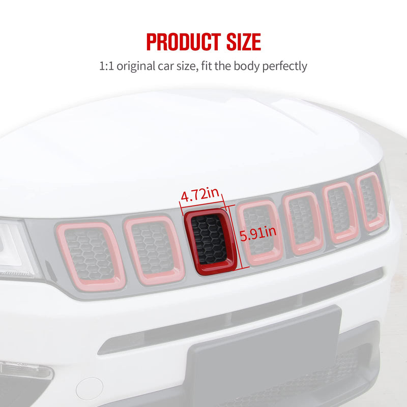 JeCar Grille Inserts ABS Front Grill Cover Exterior Accessories for Jeep Compass MP 2017-2020, Red - BeesActive Australia