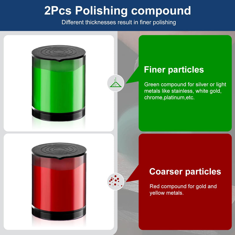 117PCS Dremel Polishing Kit, Polishing Wheel with 2 Polishing Compound，Dremel Polishing Bits for Resin,Jewelry,Metal,Watch