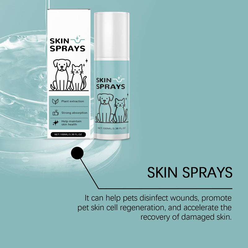 Itchy Dog Skin Relief Spray - Fast-Acting Pet Itch Treatment for Dogs & Cats Skin Ears, Soothes Allergies Bites Wounds Redness Dryness, Natural Plant Extract, Portable Skin Care Spray 100ml Castor Oil-100ml