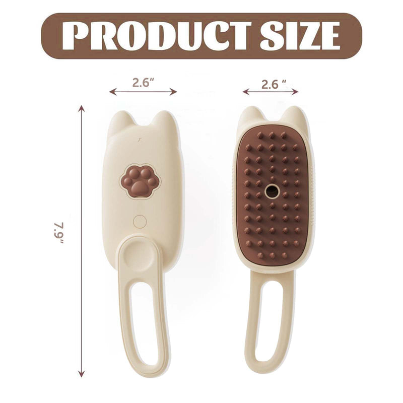 Cat Steam Brush for Shedding, Steam Brush for Indoor Cats, Water Brush, Cat Spray Mist Massaging Brush, Pet Hair Removal Brush, Suitable for Cats, Dogs and Rabbits, Cat Cleaning Brush 😽beige - BeesActive Australia