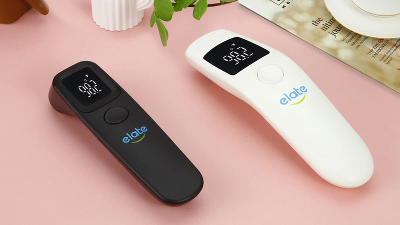 Elate Medical Grade Non-Contact Forehead Thermometer for Adults and Kids, No-Touch Digital Infrared Thermometer for Infants/Newborns, Touchless Temporal Thermometer for Fever, Black - BeesActive Australia