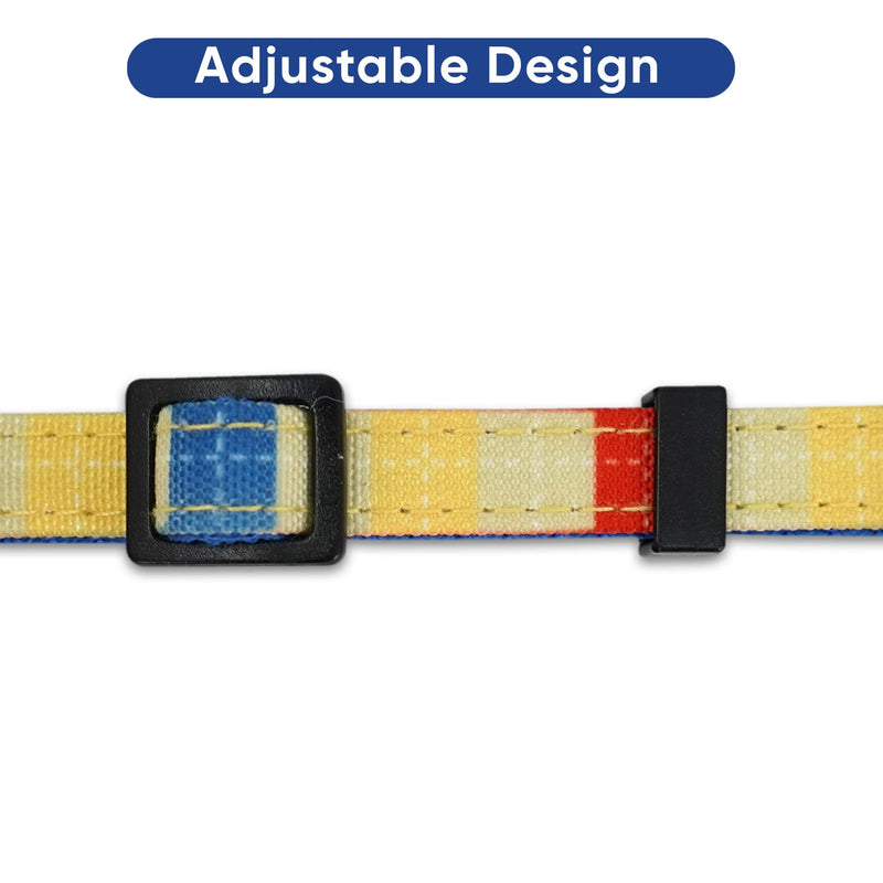 Pawtitas Pet Multicolor Cat Collar with Safety Buckle and Removable Bell Cat Collar Kitten Collar Yellow/Blue/Orange Cat Collar 🍭 Multicolor Yellow / Blue / Orange - BeesActive Australia