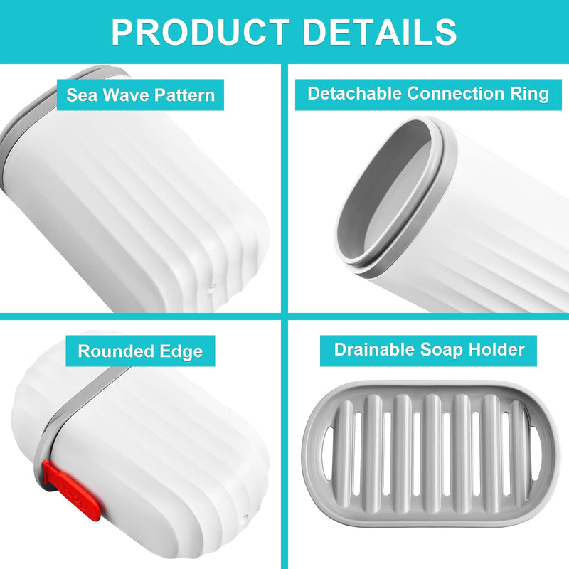 VITVITI White Toothbrush Travel Case, Portable Travel Soap Container Dish Tray, Portable 7.88 inch Toothpaste Travel Toothbrush Holder with Cover for Trip/Bathroom/Camping - BeesActive Australia