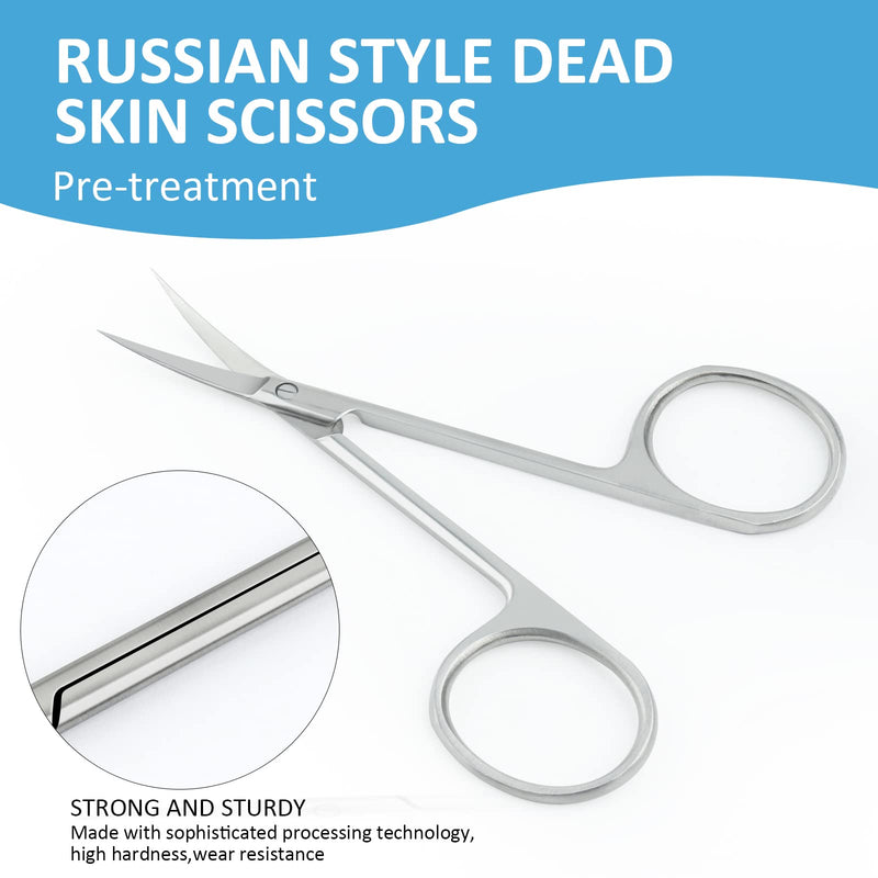 Qunzhao Cuticle Scissors for Women and Men Curved Stainless Steel with Tip Grooming Blades Manicure Nail for Dry Skin Nail Scissors (2) 02 - BeesActive Australia