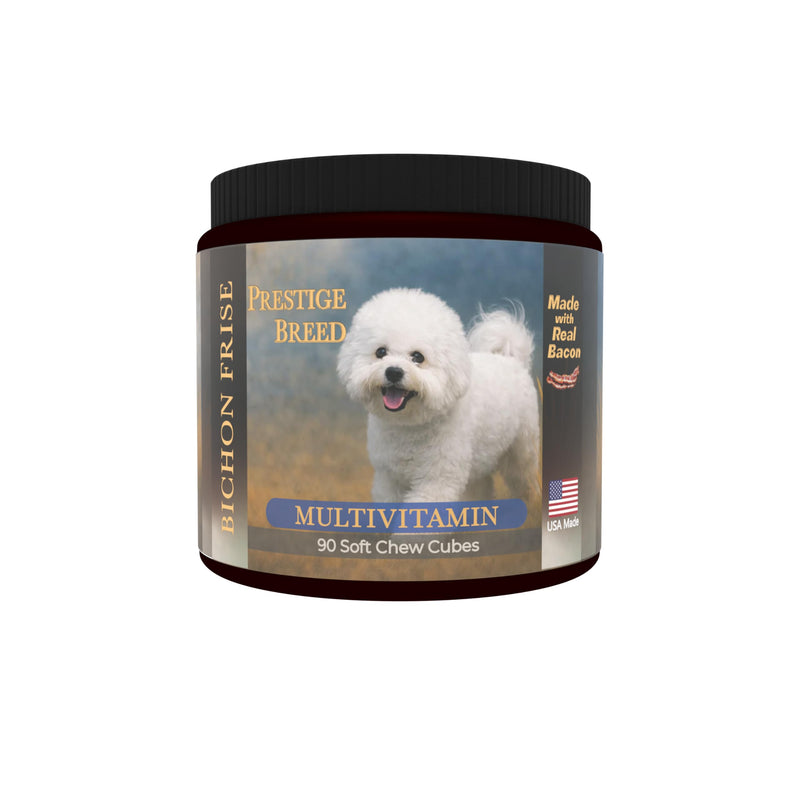 Bichon Frise Multivitamins, 90 Count, Made in the USA with Real Bacon.